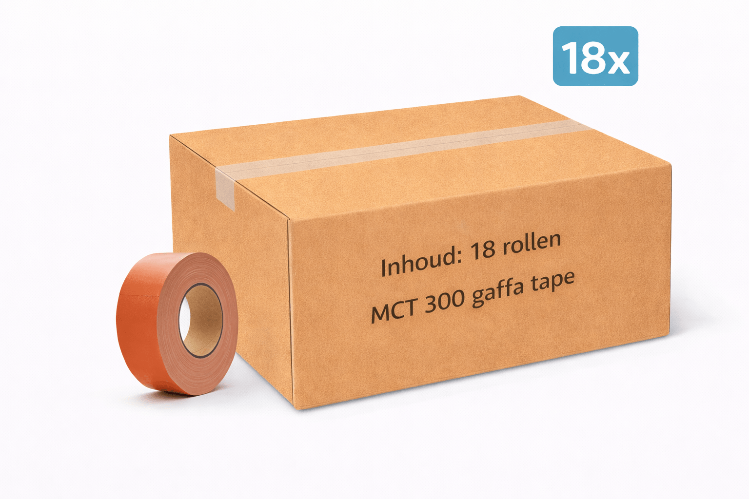 18x MegaTape MCT 300 · Gaffa tape · 50 mm · oranje · rol 50m - Megatape MCT300 - 3BUTE