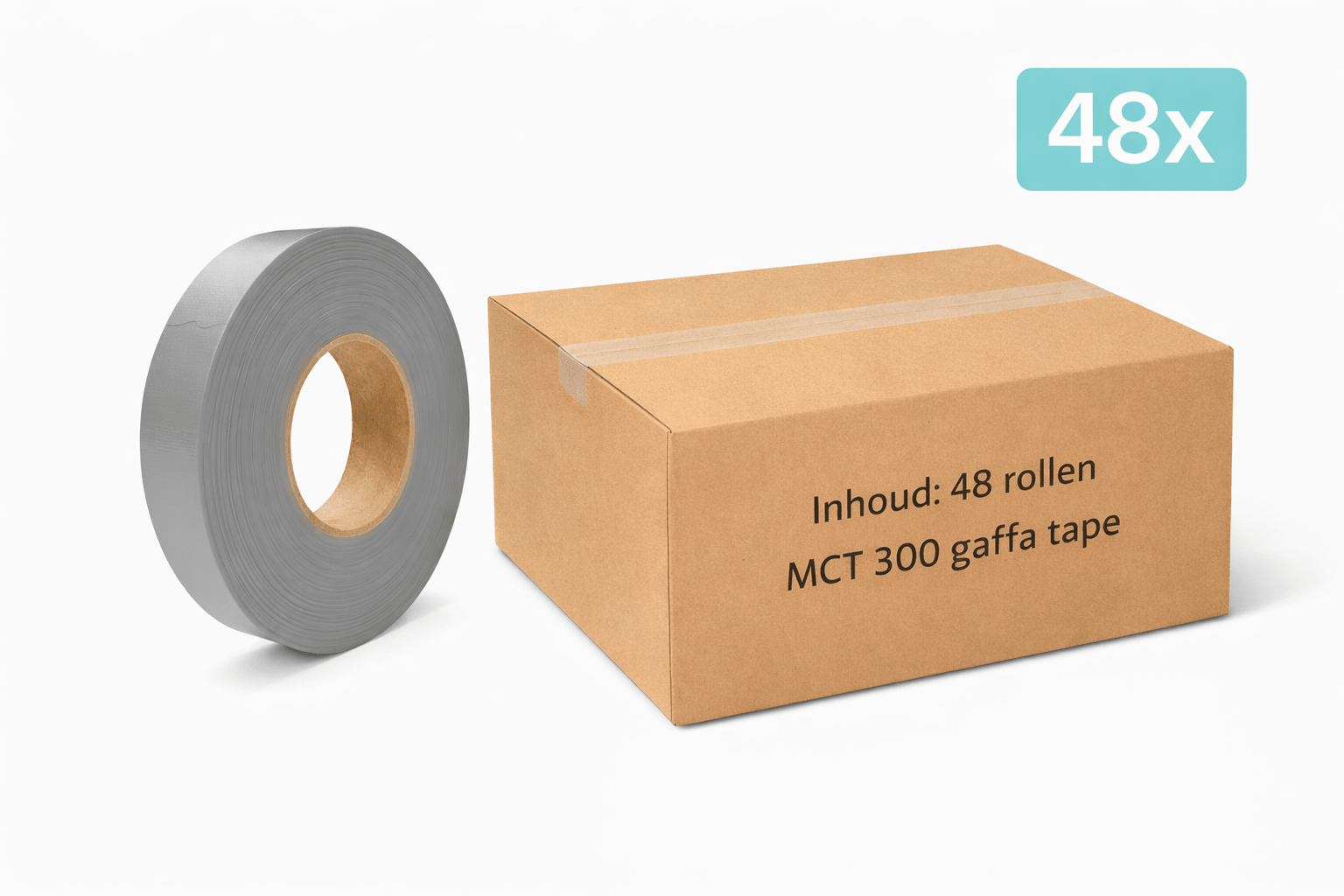 48x MegaTape MCT 300 · Gaffa tape · 19 mm · grijs · rol 50m - Megatape MCT300 - 3BUTE