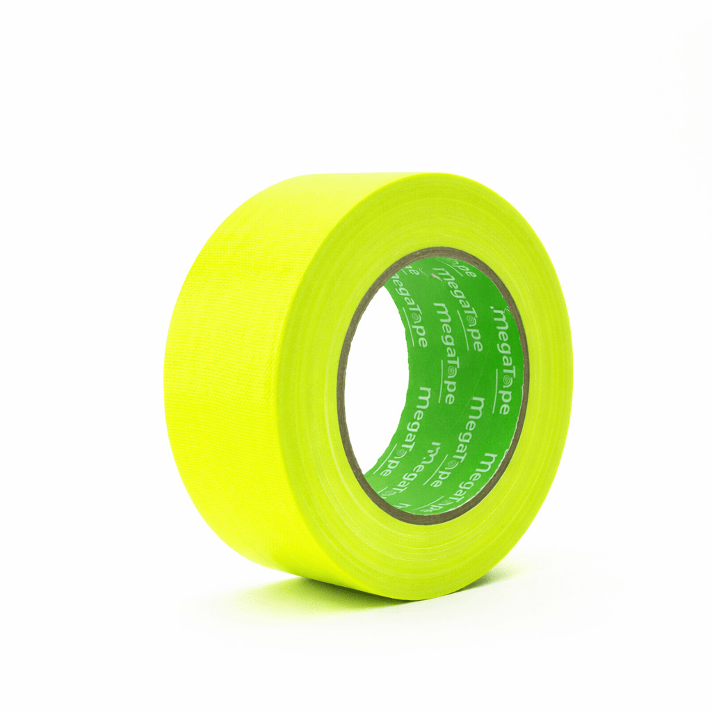 12x MegaTape UT70 · fluor gaffa tape · 25 m op rol · 50 mm · geel - Megatape UT70 - 3BUTE