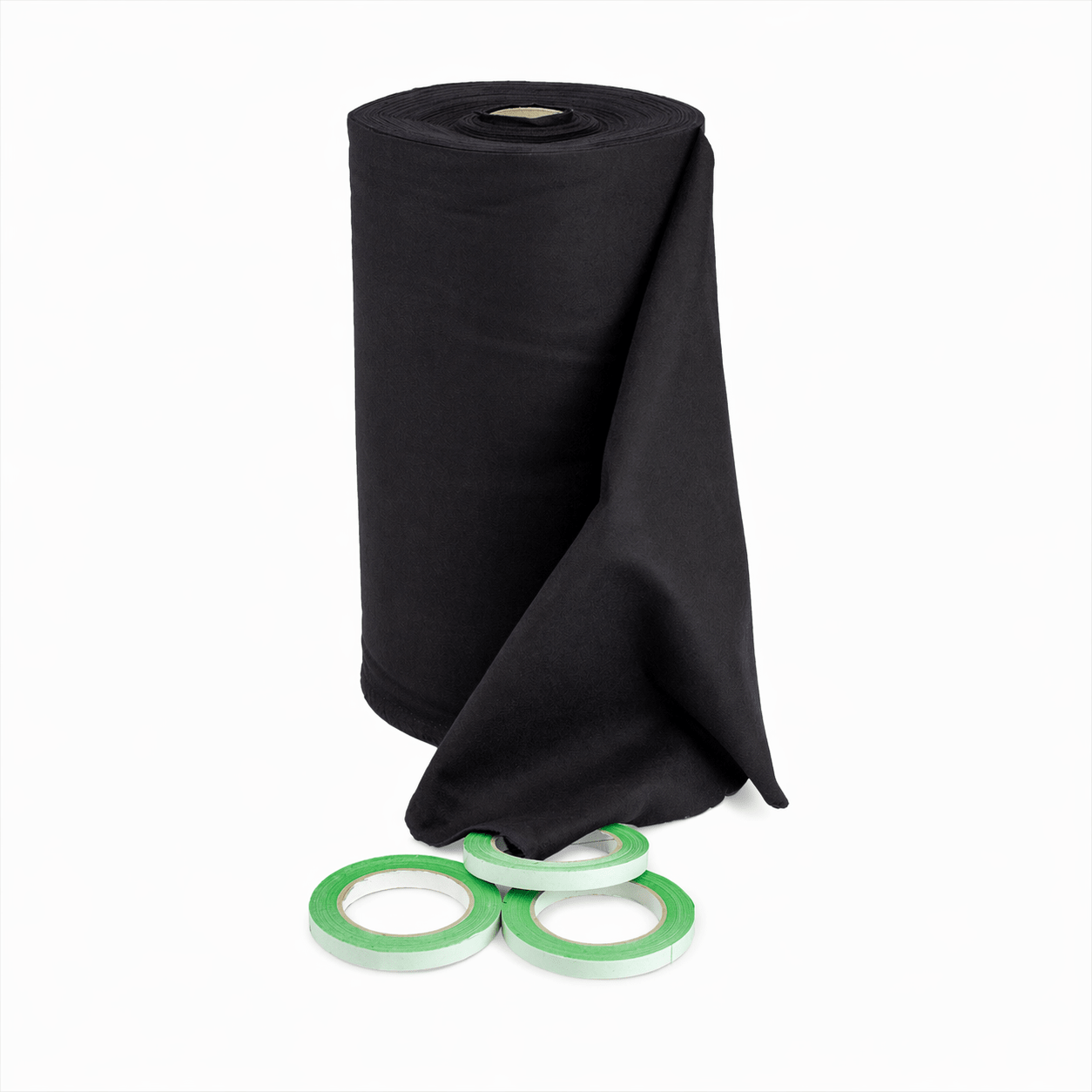 Premium flanel · 40 cm · zwart (9300) · rol 60m · met tape - Pre - cut flanel - 3BUTE