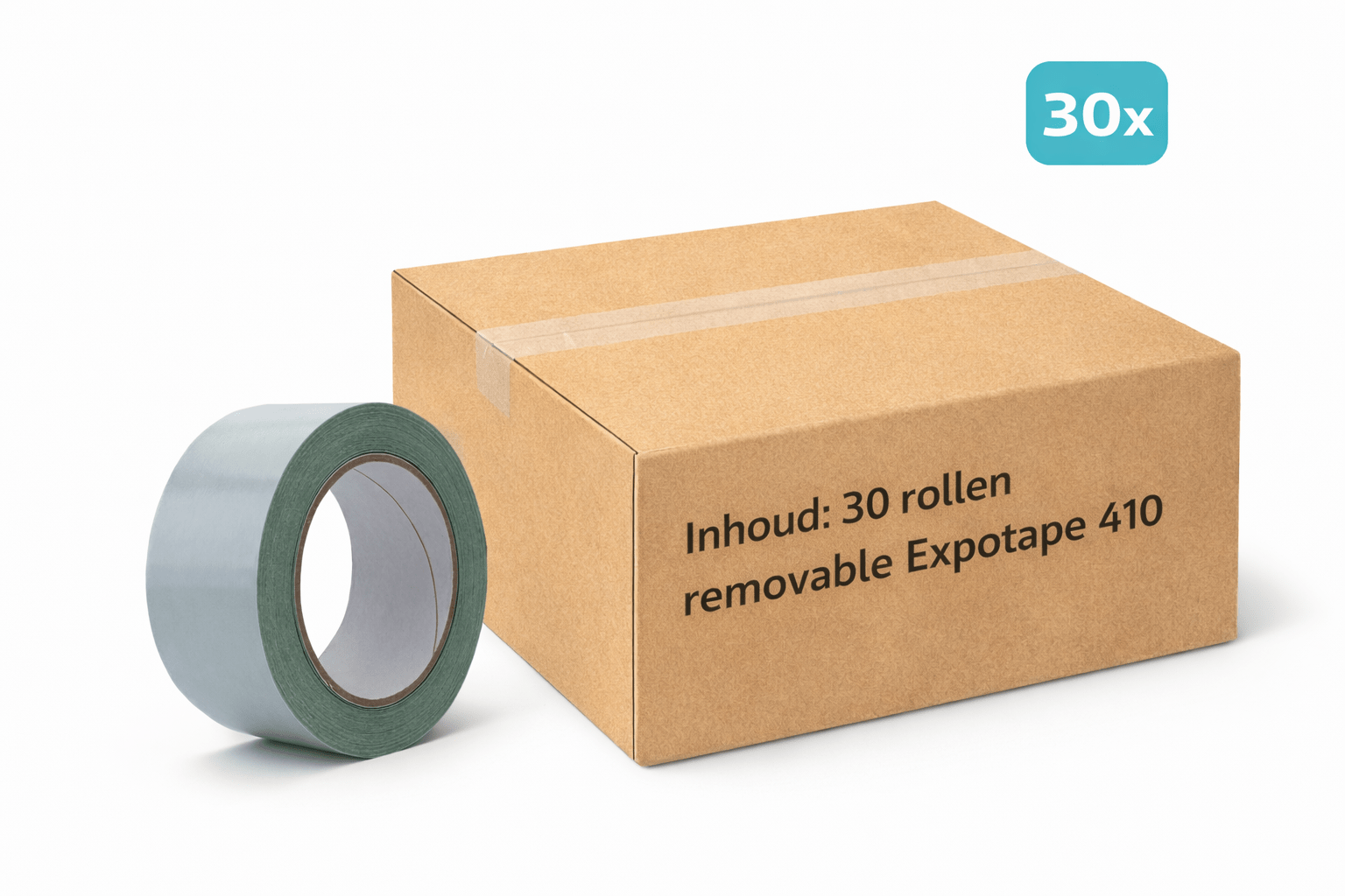 27x MegaTape 410 · dubbelzijdige verwijderbare expotape · 25 m op rol · 50 mm · groen - Megatape 410 - 3BUTE