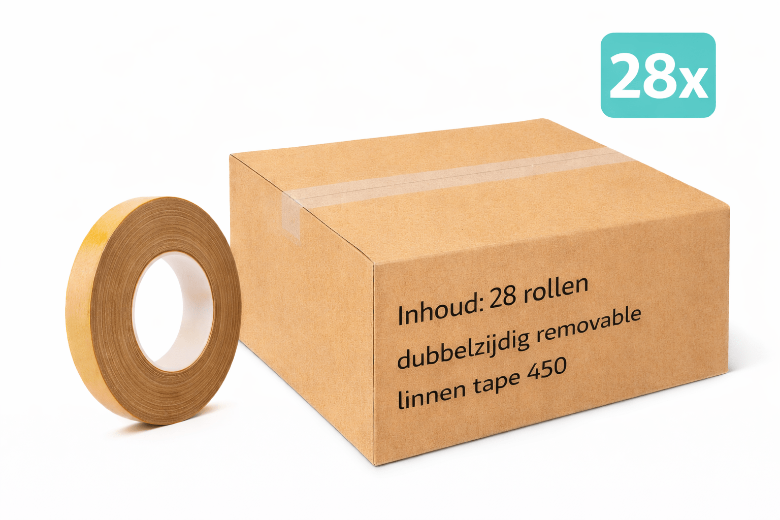 28x MegaTape 450 · dubbelzijdige verwijderbare linnentape · 50m op rol · 20 mm - Megatape 450 - 3BUTE