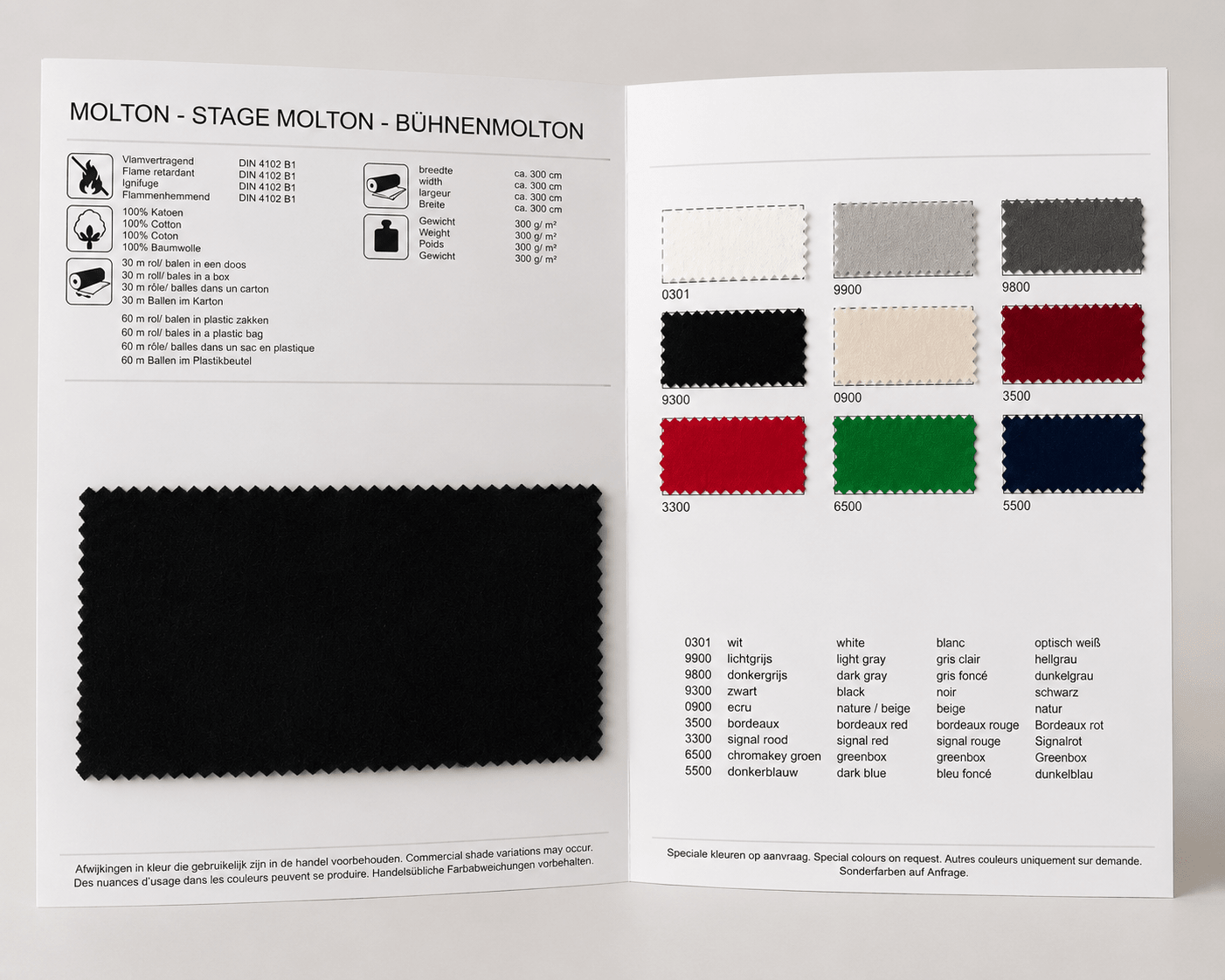 Sample kaart · Molton - sample - 3BUTE
