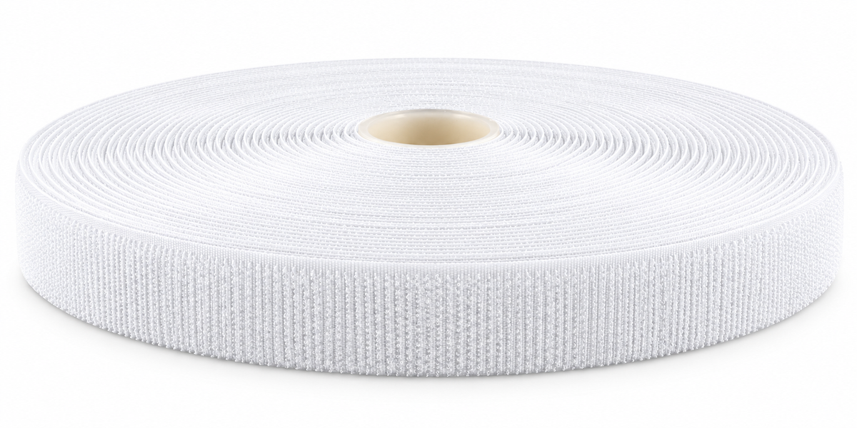 Velcro · cinta de gancho blanca · cinta de gancho y bucle autoadhesiva K64 · PA/PES · 25 mm · rollo de 25 m