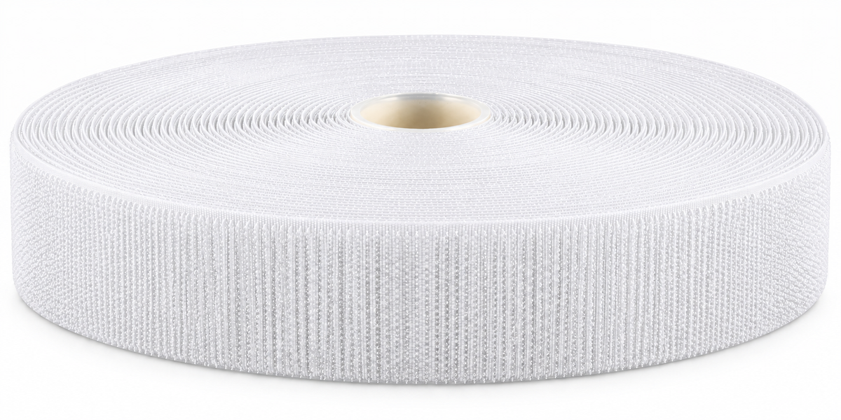 Velcro · cinta de gancho blanca · cinta de gancho y bucle autoadhesiva K64 · PA/PES · 30 mm · rollo de 25 m