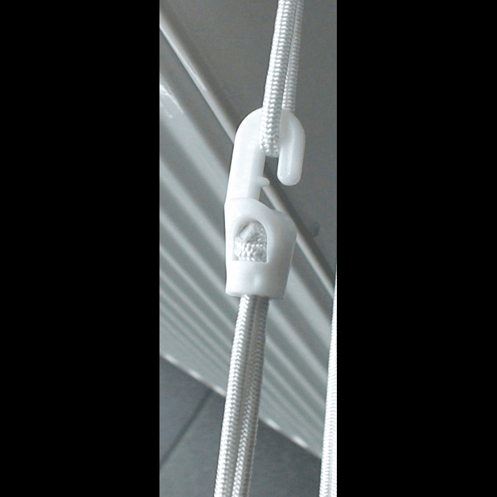Spanfix bungee wit 25 cm – spansnoer met haak aan een grijze buis